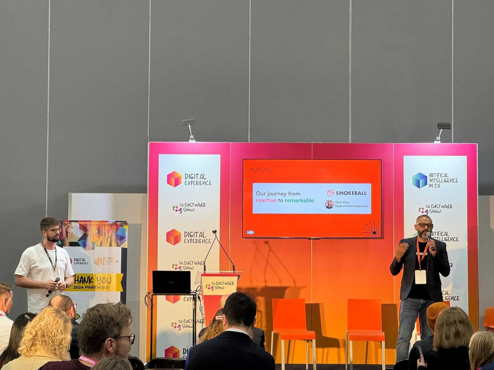Omer presenting Our journey from reactive to remarkable
